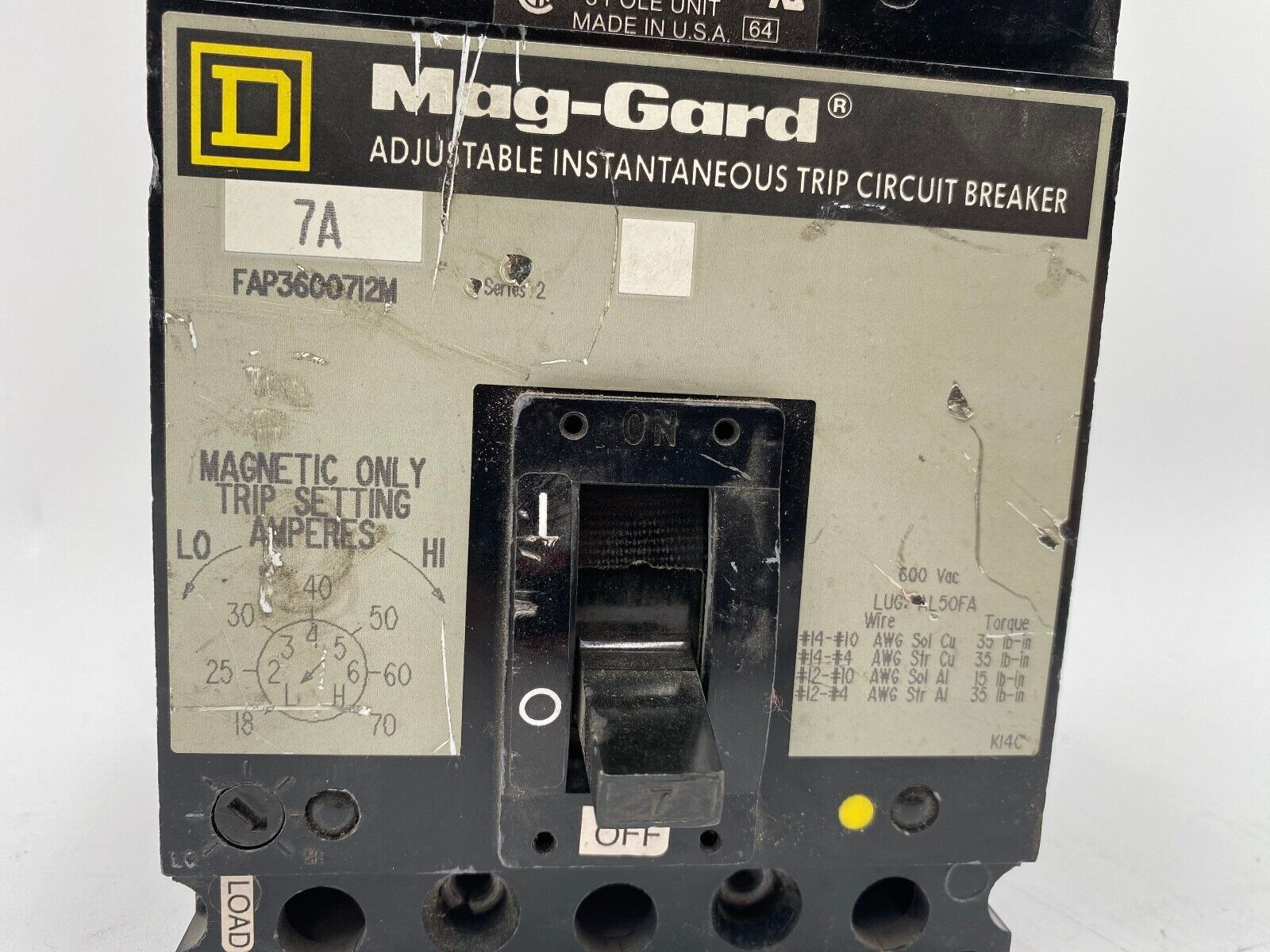 Square D FAP3600712M Used