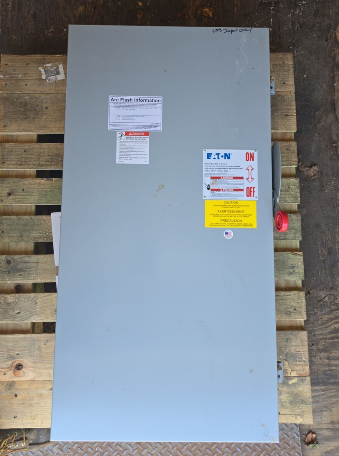 Eaton DH365NGK Safety Disconnect Switch 400A 3P 600V NEMA 1 Indoor 400 Amp Used