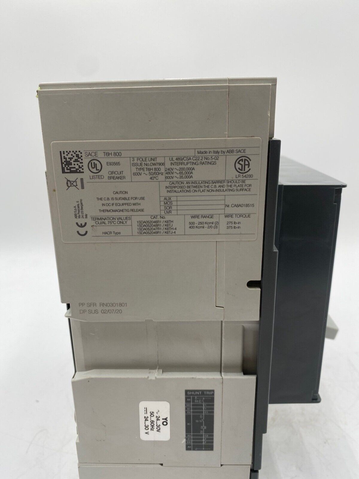 ABB T6H800BW Used
