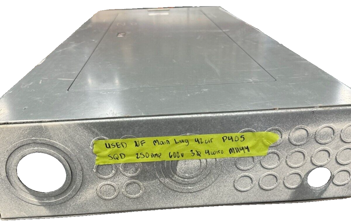 Square D NF Panelboard 250A 600Y/347V 3PH 4W 42 Cir Box MH44 Main Lug MLO 250Amp P405 Used
