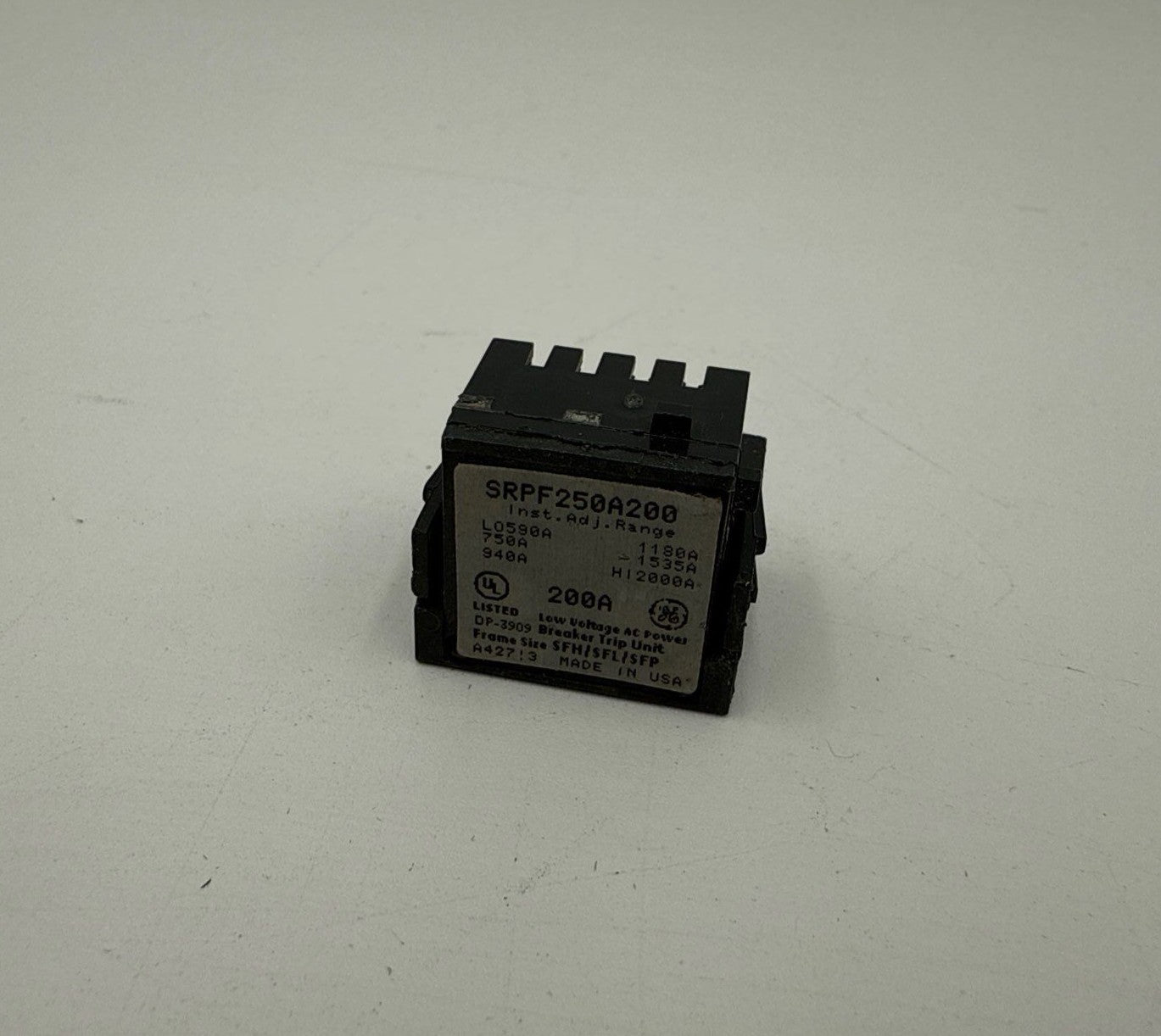 GE SRPF250A200 Rating Plug 200A SRPF250 200 Amp Frame SFDA SFHA SFLA SFPA Used