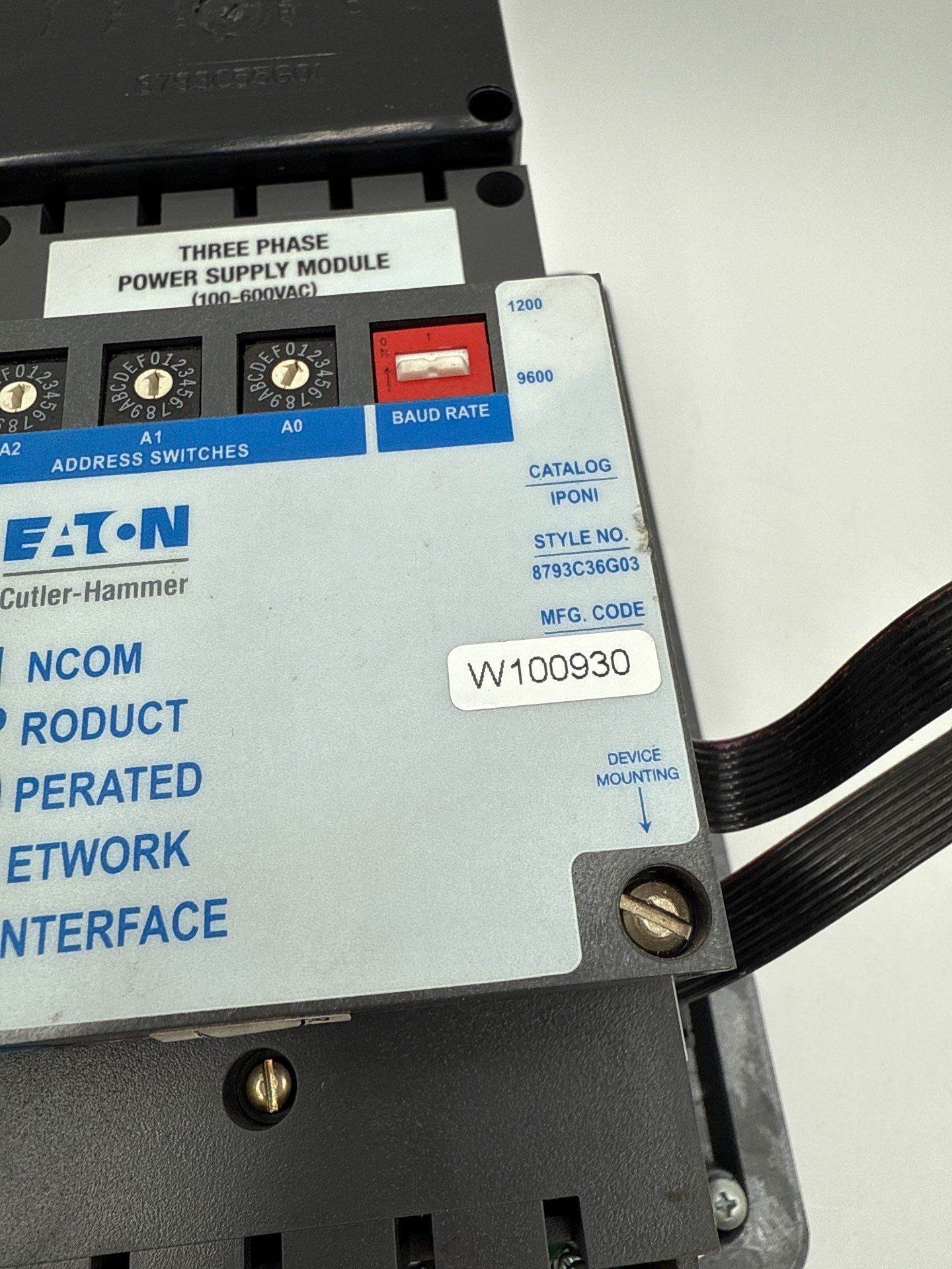 Cutler-Hammer Eaton IQ DP 4000 Power Supply Module 3PH IPONI 100-600VAC Used