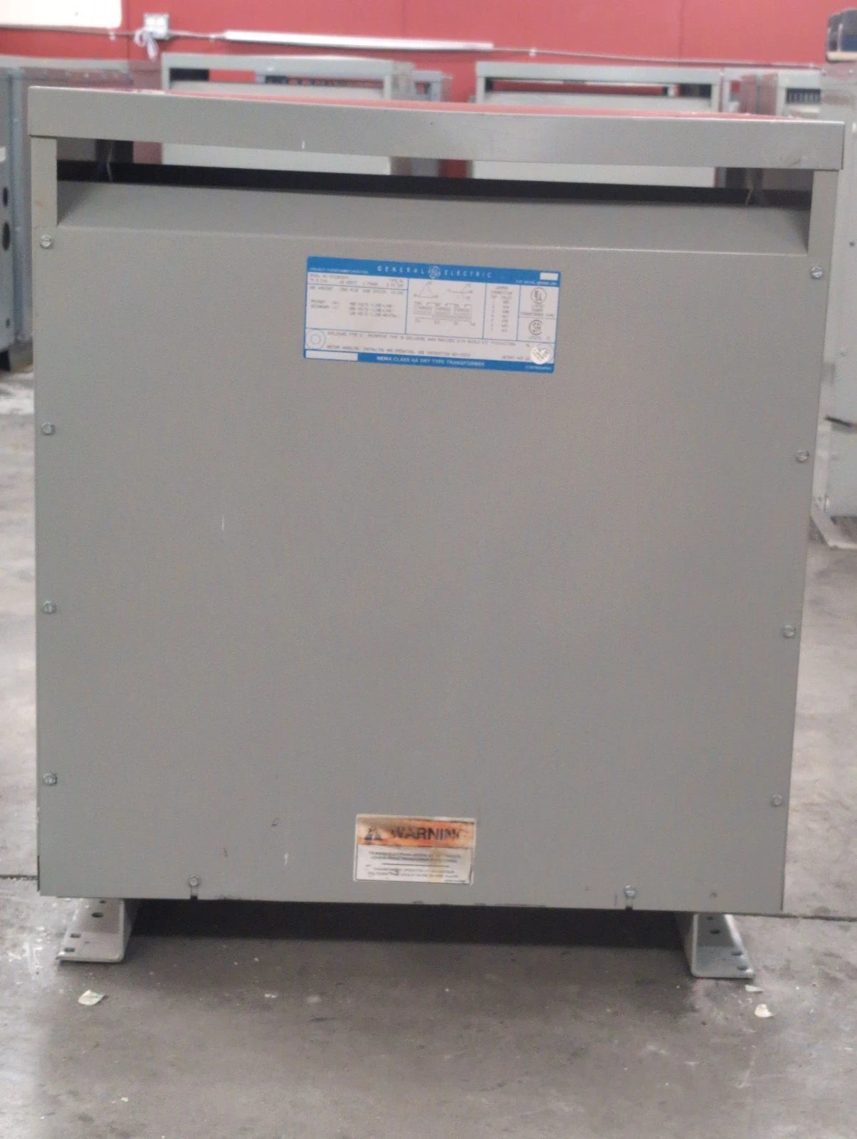 75KVA GE 9T23B3874 Transformer Pri 480V Sec 208/120V 3PH Indoor Encl Type QL Used