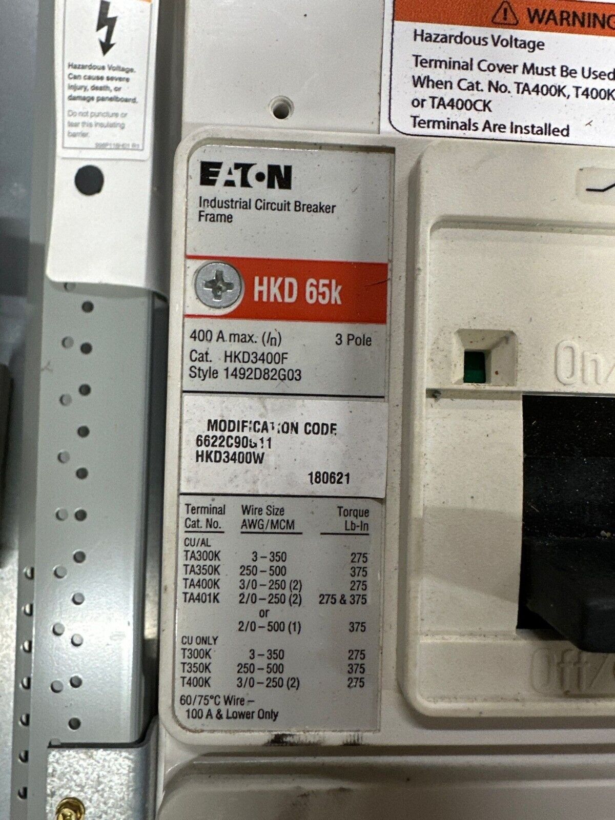 Eaton PRL1A Pow-R-Line Panelboard 400A 208Y/120V 3PH 4W MCB Indoor Encl 42 Cir P087 New