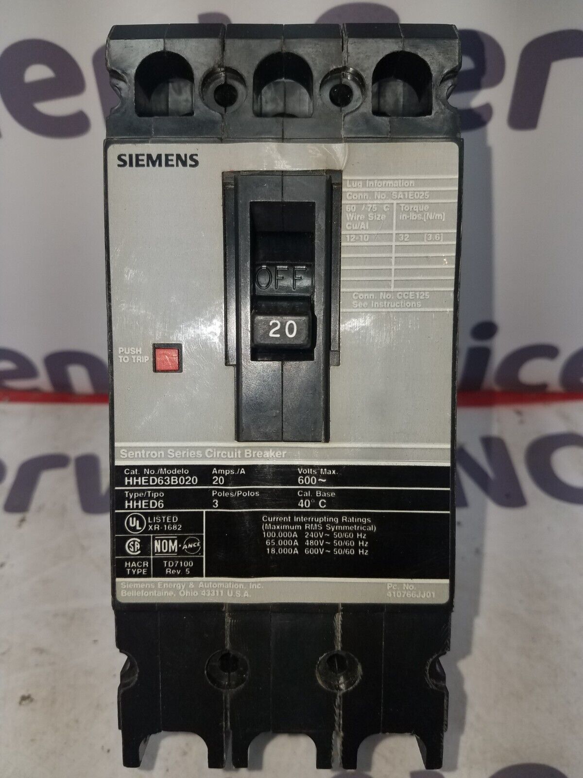 Siemens HHED63B020 Used