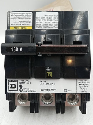 Square D QOB3150VH New