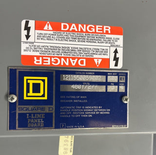 Square D I-Line Panelboard 600A 480/277V 3PH 4W 48Space MCB MAP36600 Indoor Encl HC3291B Used