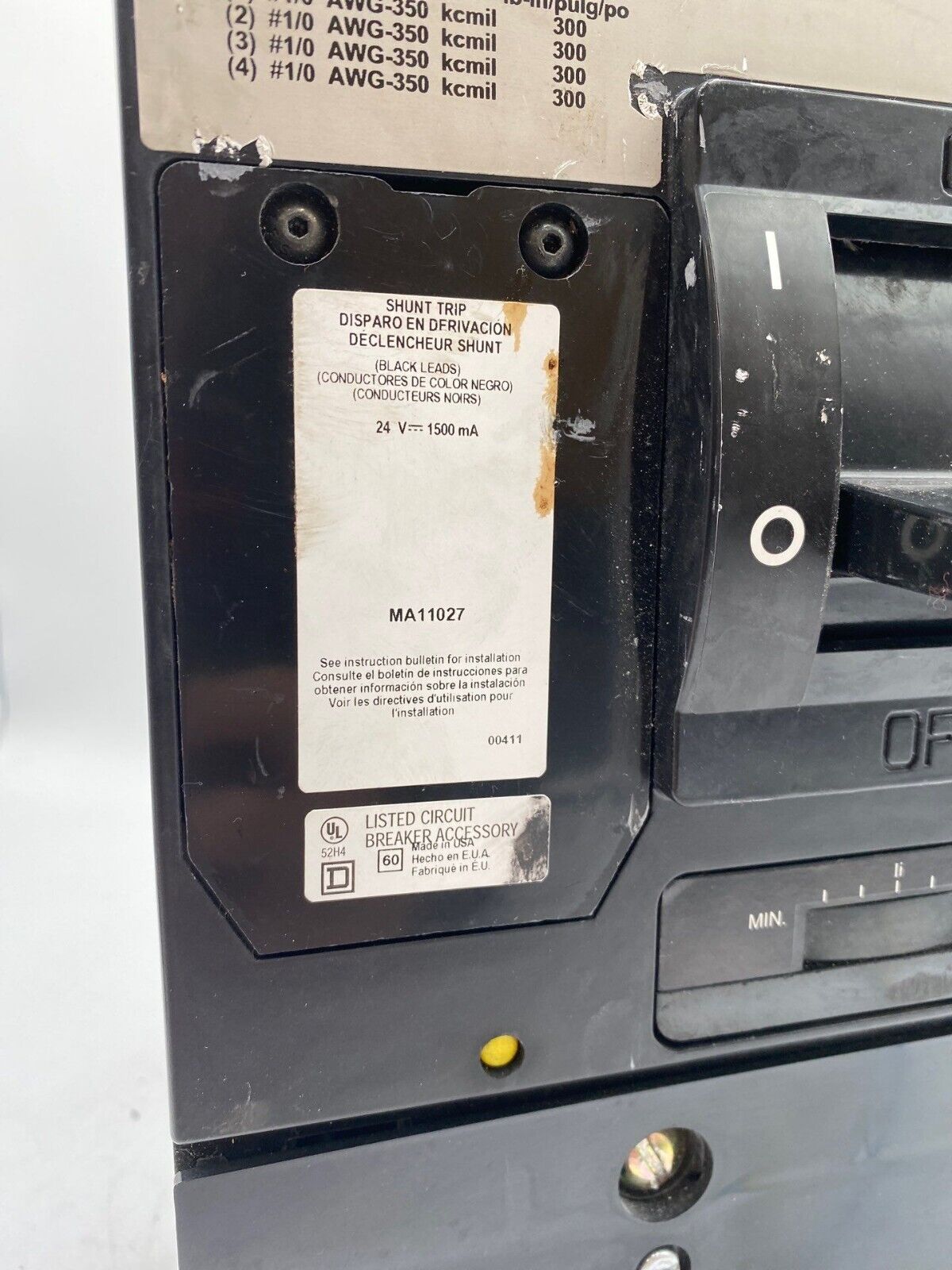 Square D MHL3612001386 Used