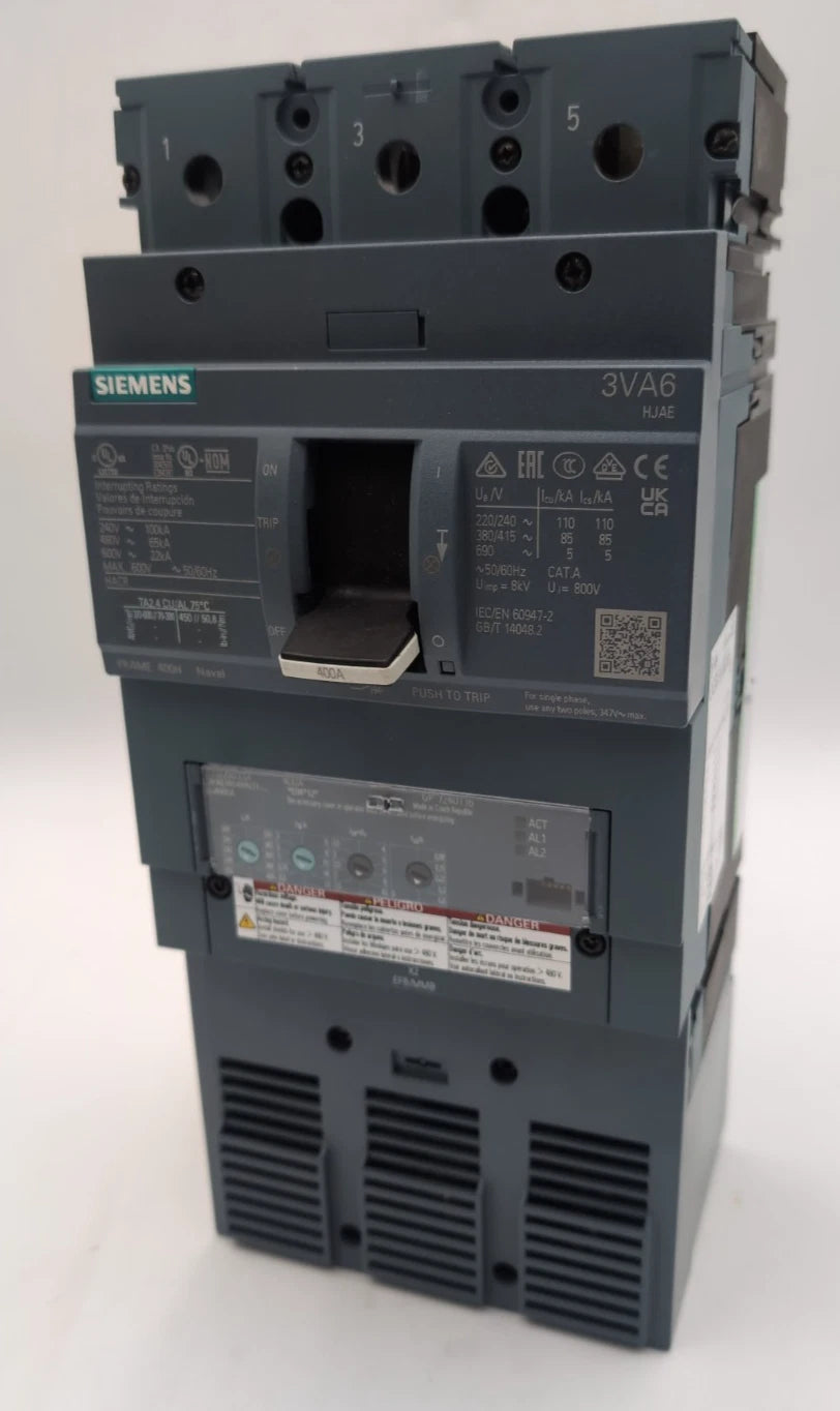 Siemens 3VA6340-6HN31-0AA0 Circuit Breaker 400A 3P 600V 3PH LSI Trip 400 Amp NEW New