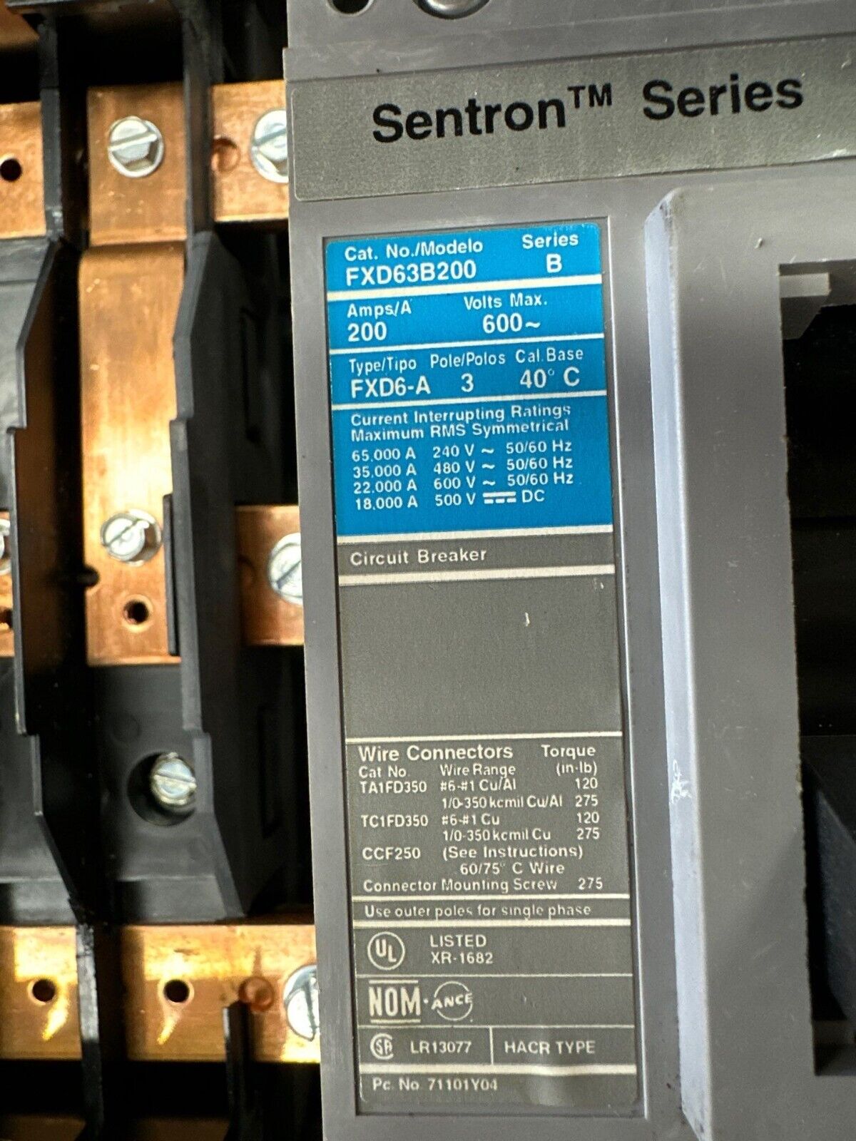 Siemens S2E42FX200CTS S2 Panelboard 250A 480/277V 3PH 4W Indoor Encl FXD63B200 P389 Used