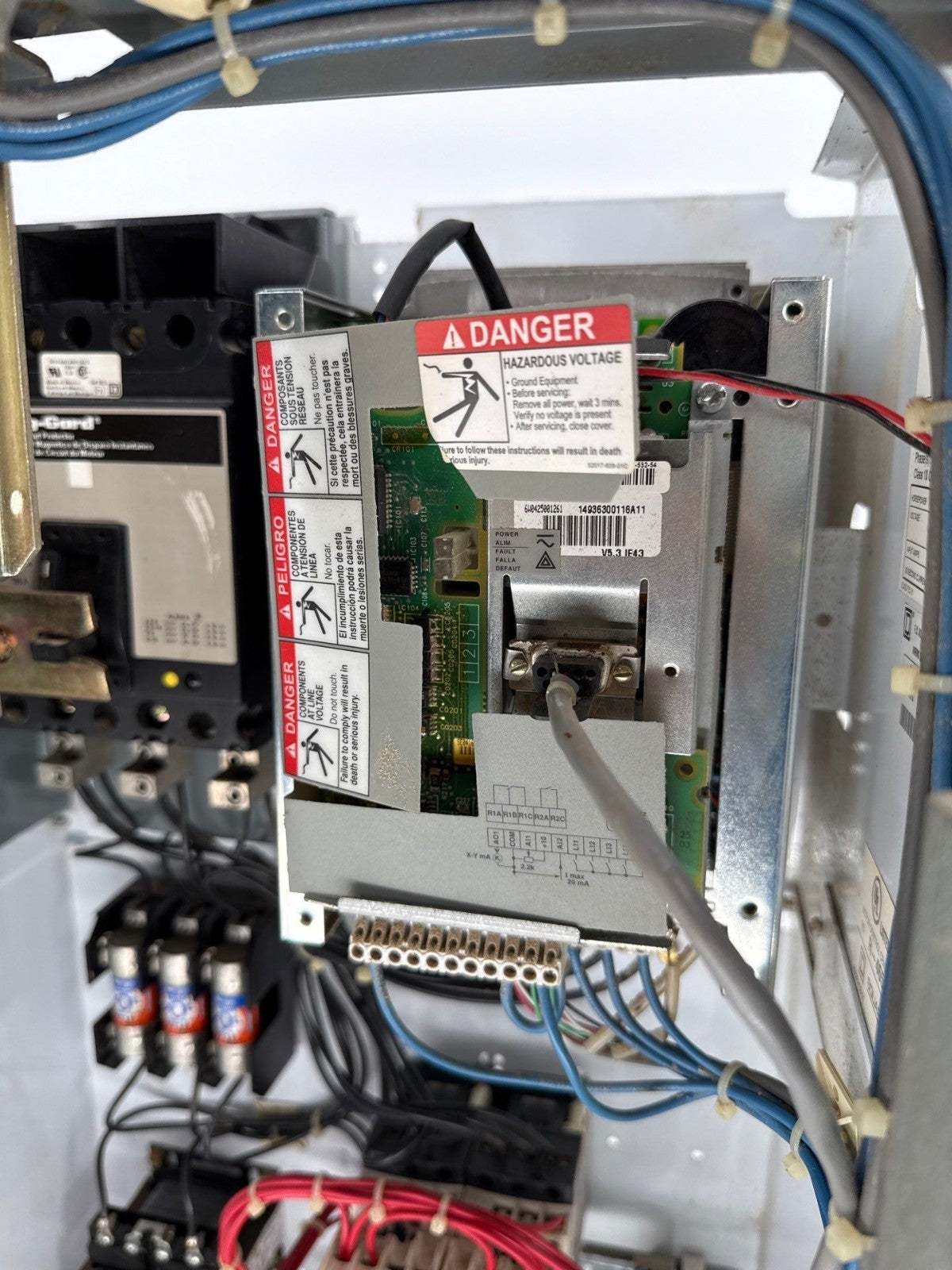 Square D Model 6 24" 15A Combo MCC Bucket FHP3601513M ATV58HU41N4Z 1HP Drive Used