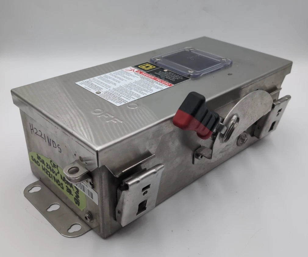 SQ D H221NDS Safety Disconnect Switch 30A 2P 240V 4X Encl Stainless New No Box New