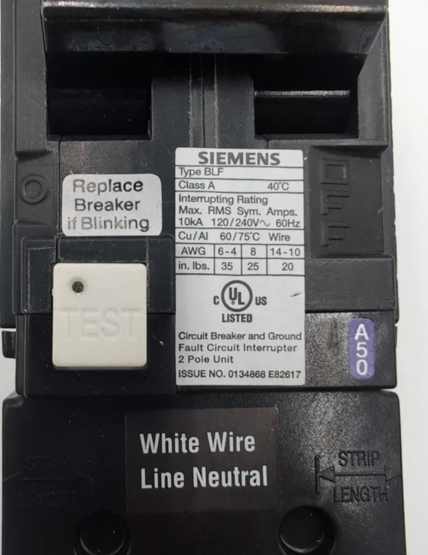 Siemens BF220A Circuit Breaker 20A 240V 2P BLF 20 Amp 2 Pole Ground Fault NEW New