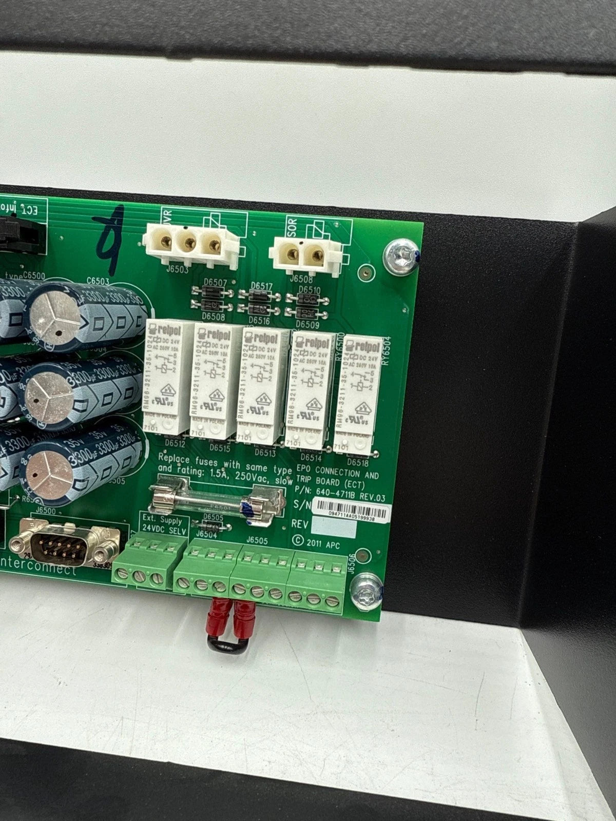 APC 640-4711B REV. 03 EPO Connection And Trip Board 6404711B With Enclosure Used