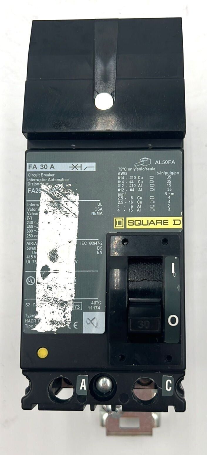 Square D FA26030AC Used