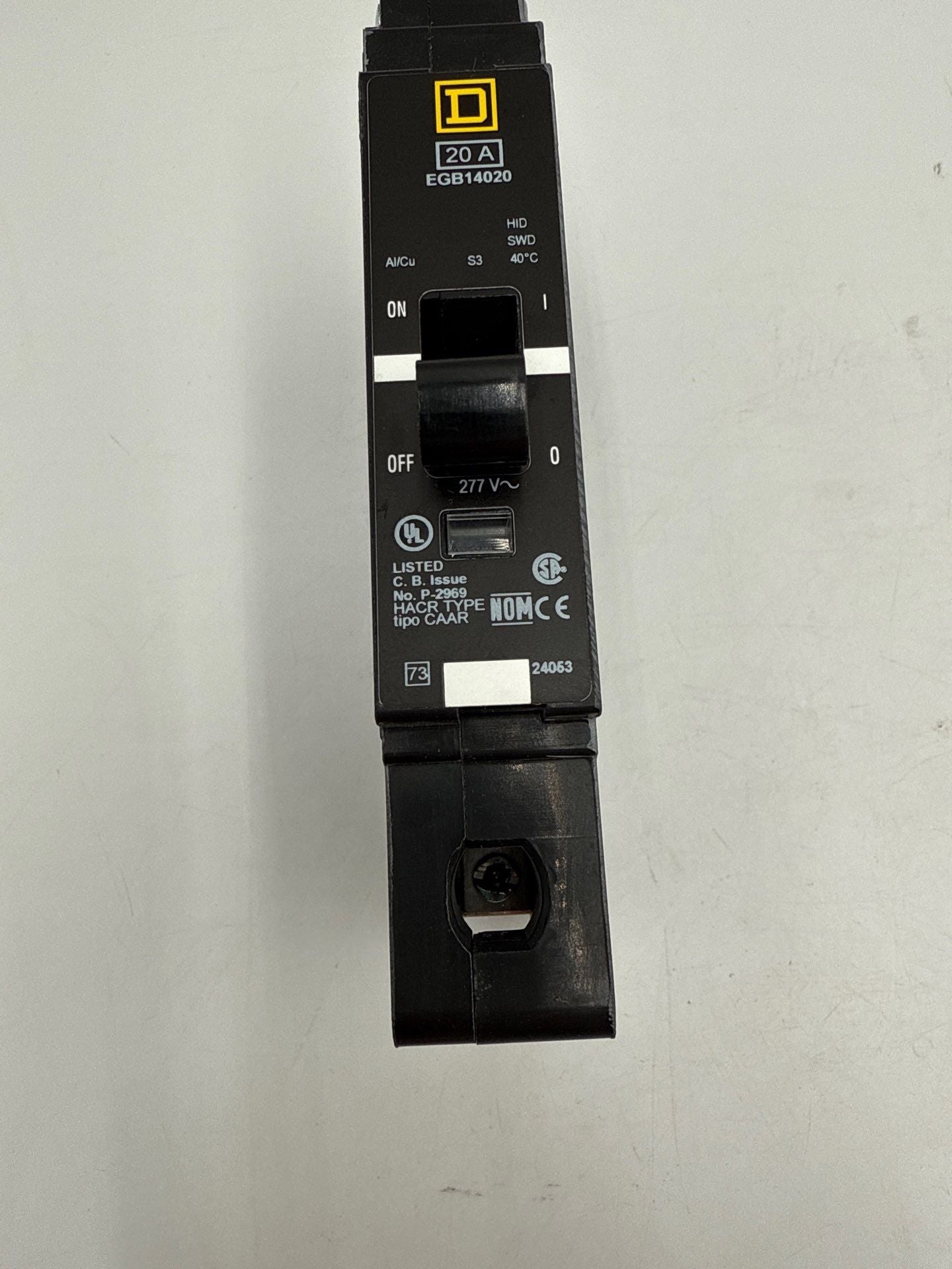 Square D EGB14020 Circuit Breaker 20A 1P 277V EGB 20 Amp 1 Pole Bolt On New