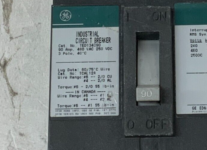 General Electric TED134090 Used