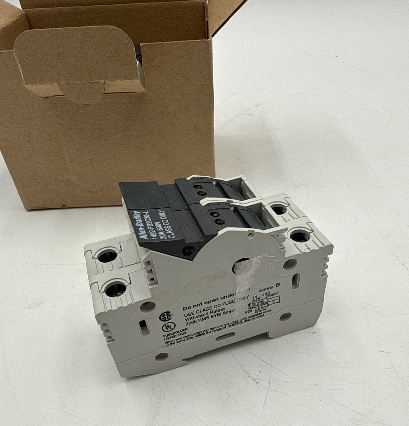 3PC Allen Bradley 1492-FB2C30-L Fuse Holder Terminal 30A 2P CC Fuses New