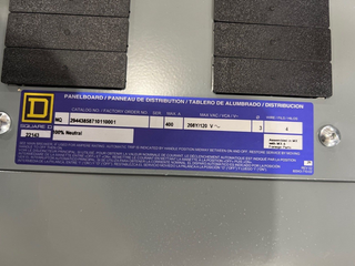 Sq D NQ Panelboard 400A 208Y/120V 3PH 4W 54 Cir LAP36400MB MCB Indoor Encl P671 New