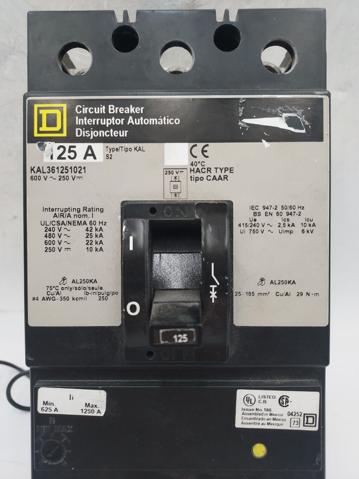 Square D KAL361251021 Used