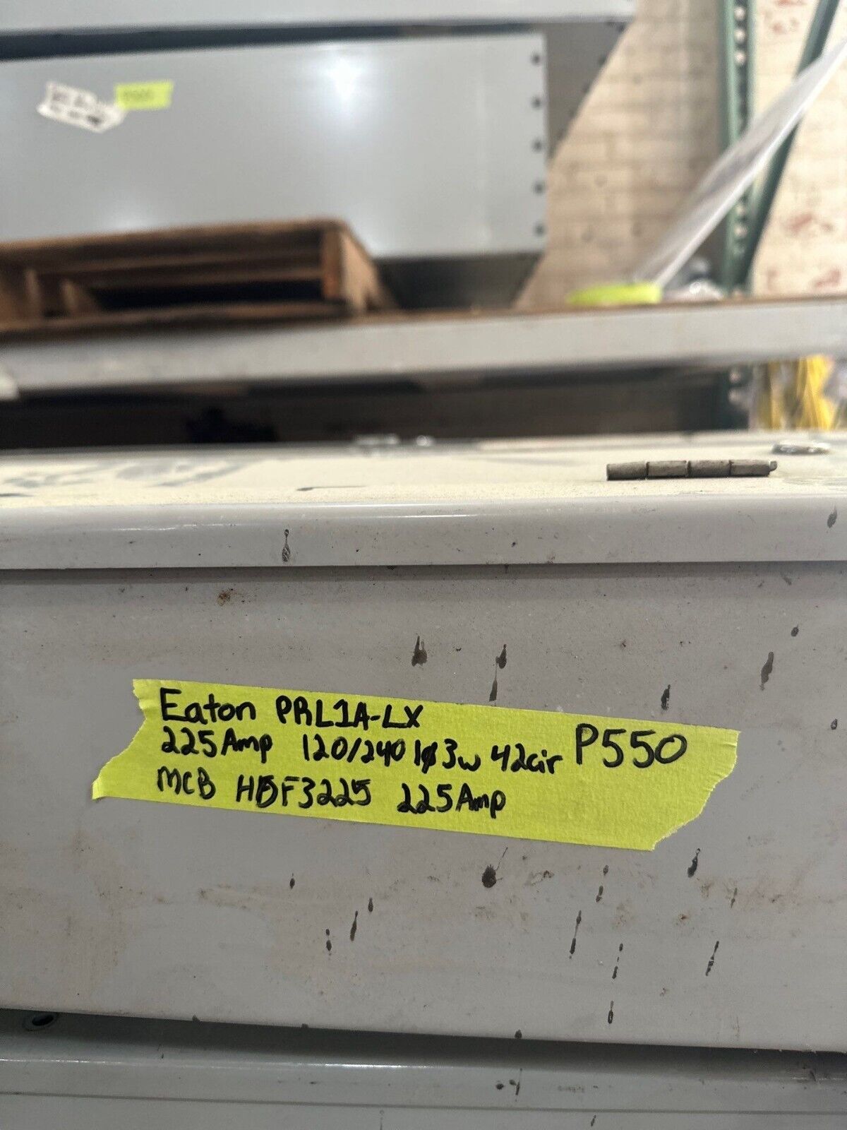 Eaton PRL1a-LX Panelboard 225A 120/240V 1PH 3W Indoor Encl 42 Circuit HFD3225 P550 Used