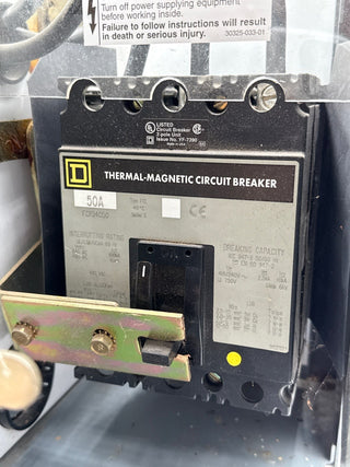 Square D Model 6 12" Dual Twin 50A Feeder MCC Bucket FCP34050 Breaker 50Amp Used
