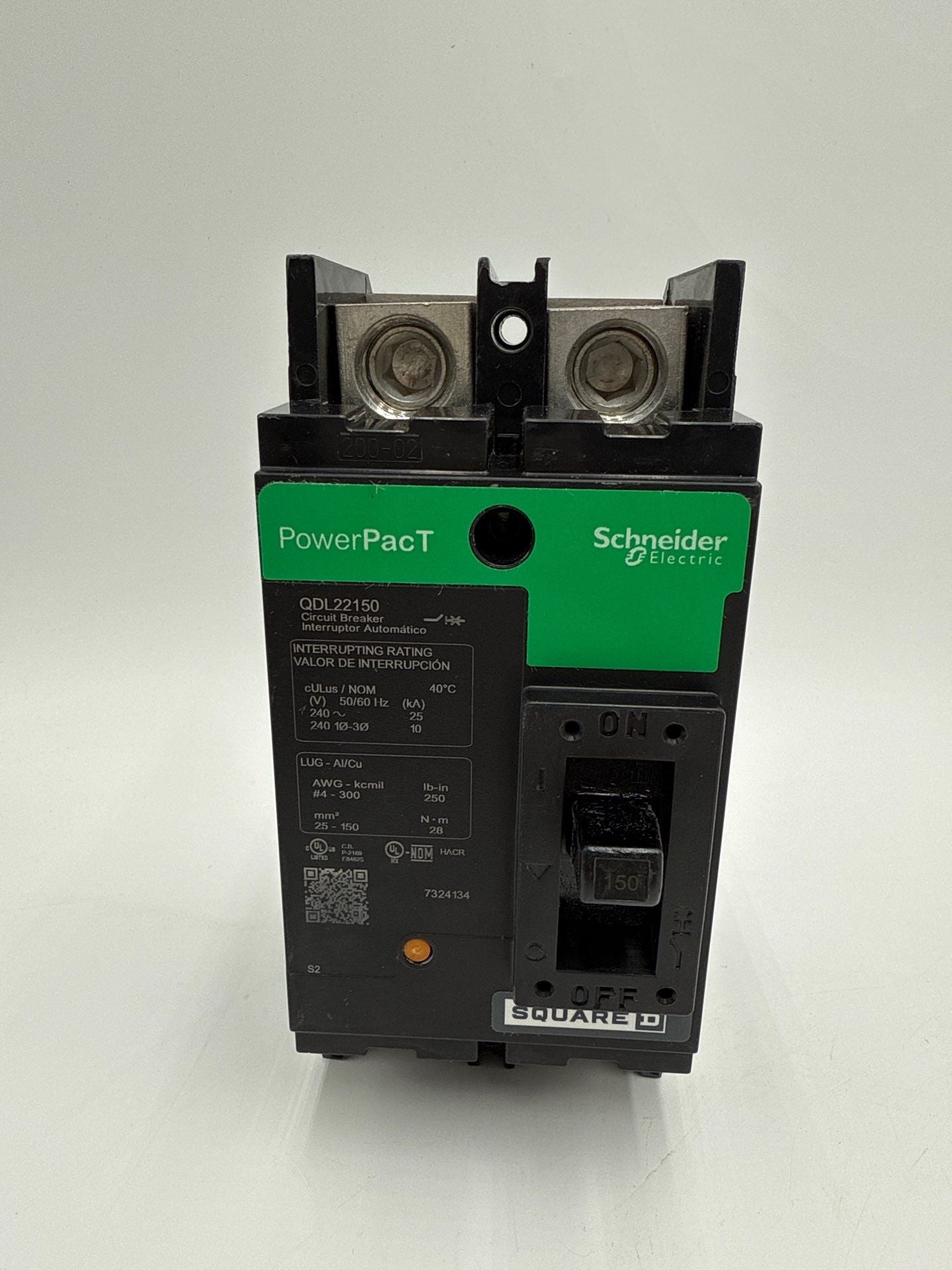 Square D QDL22150 Circuit Breaker 150A 2P 240V PowerPact 150 Amp 2 Pole New