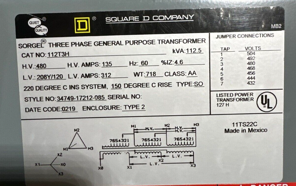 Square D 112T3H Used
