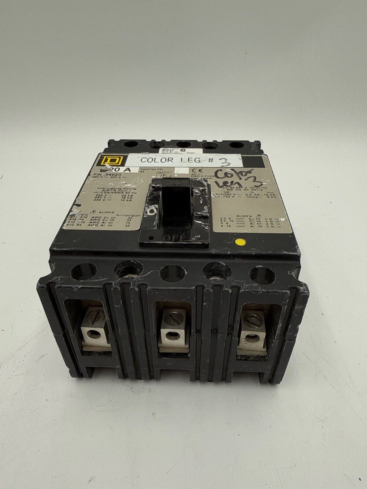 Square D FAL34020 Used