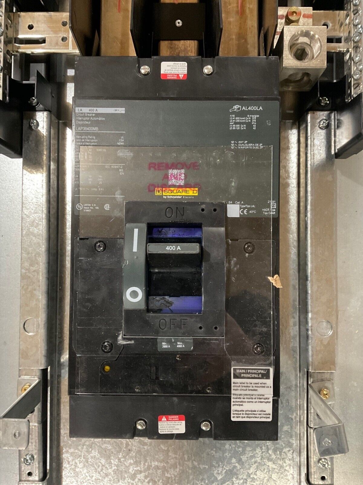 Square D NF Panelboard 400A 480/277V 3PH 4W 42Cir LAP36400MB MCB Indoor Encl P677 New