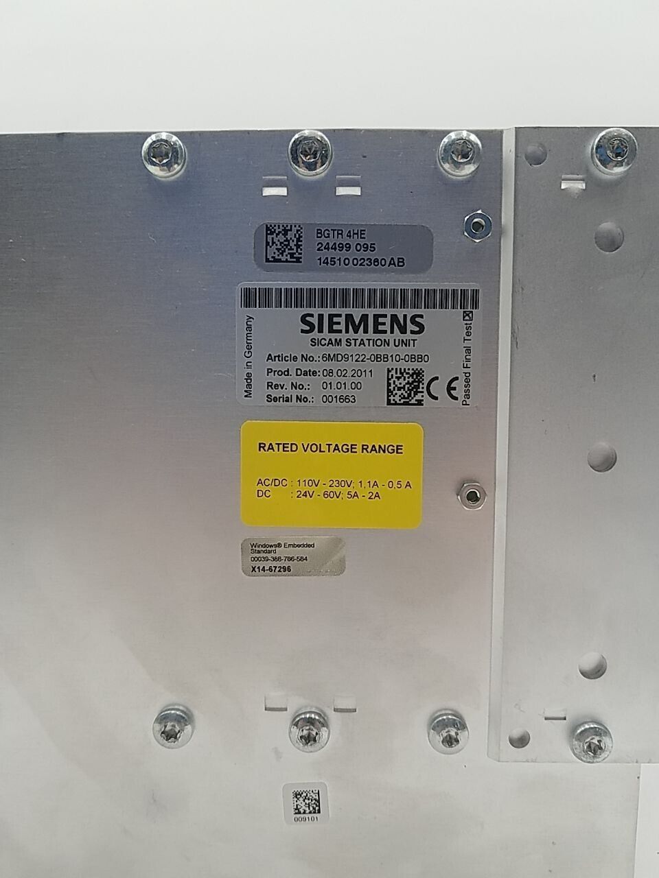 Siemens 6MD9122-0BB10-0BB0 Used