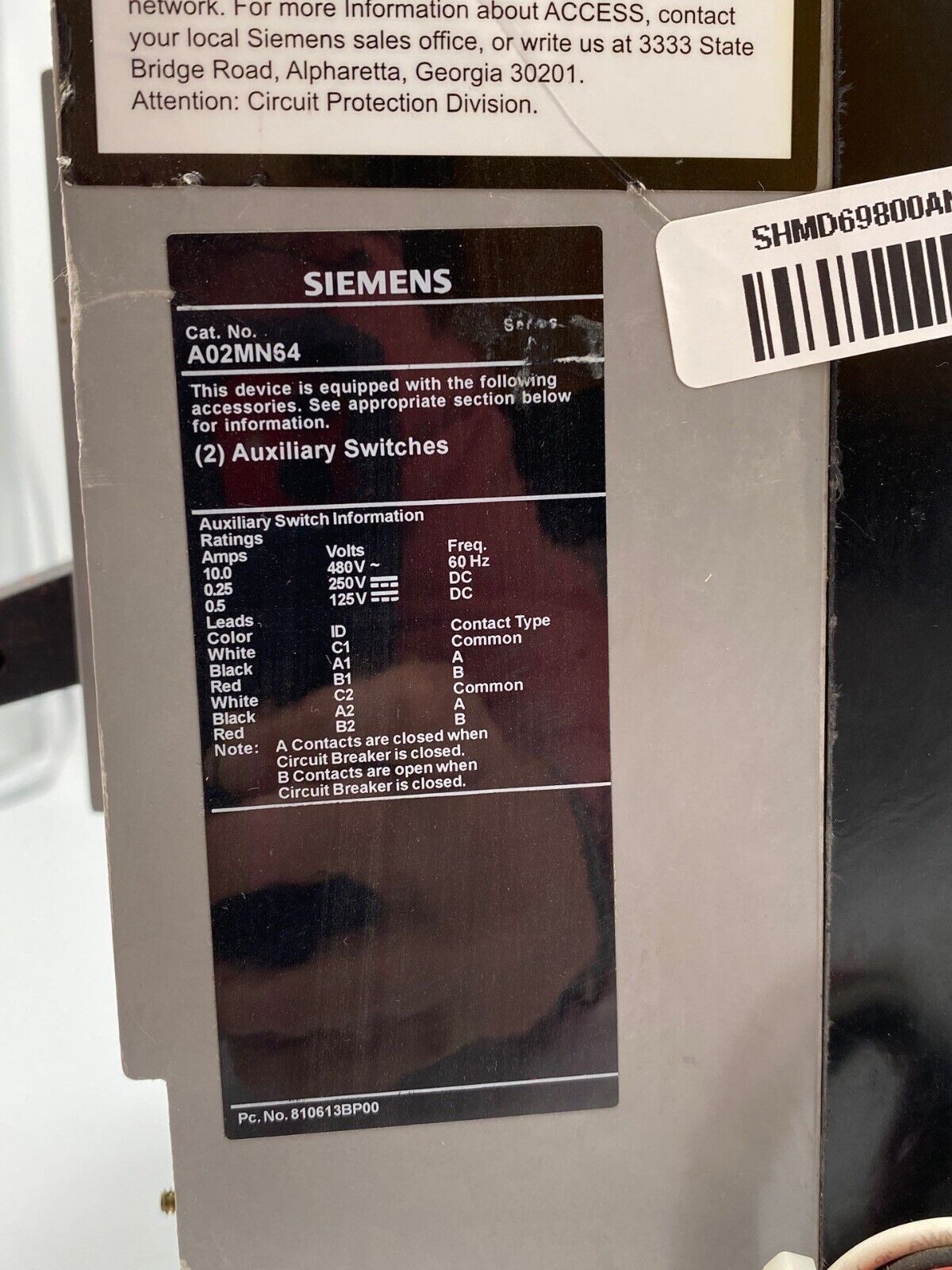 Siemens SHMD69120AGH Used
