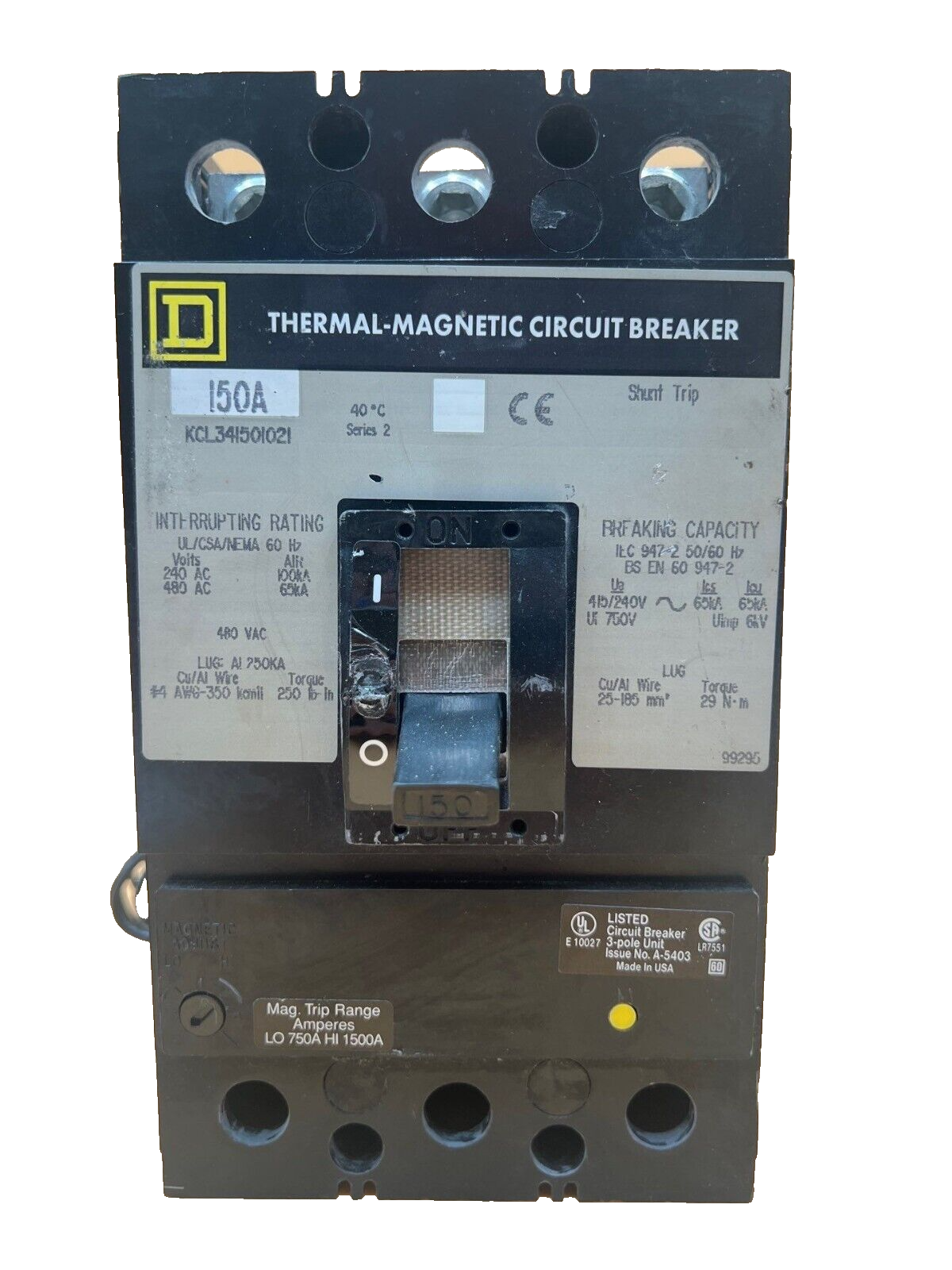 Square D KCL341501021 Used