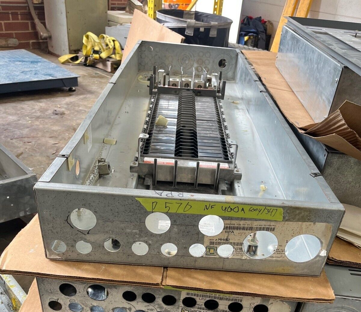 Square D NF Panelboard 400A 600/347V 3PH 4W MLO 54 Circuit Main Lug Indoor Encl P570 Used
