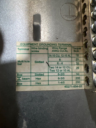 Square D NF Panelboard 125A 480/277V 3PH 4W 18 Circuit Indoor Encl MLO MH26BE P615 Used