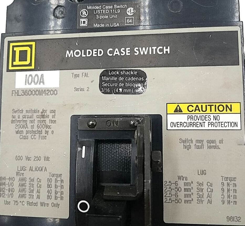 Square D FHL36000M4200 Used