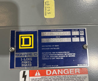 Square D I-Line Panelboard 800A 208/120V 3PH 4W MCB Panel 800 Amp 24Cir MAP36800 Used