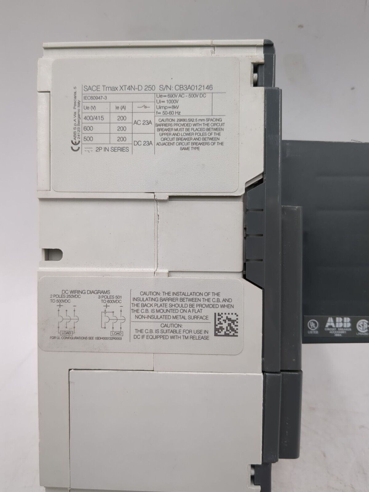 ABB XT4NU3250DFF001XXX Used