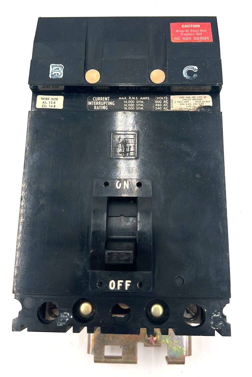 Square D FA26020BC Used