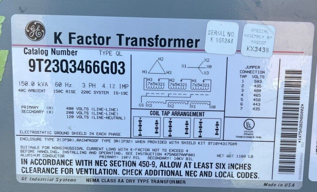 GE 9T23Q3466G03 Used