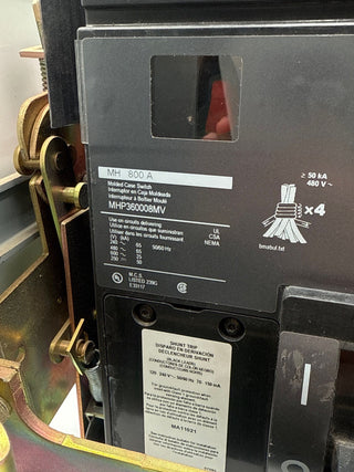 Square D Model 6 MCC Main 800 Amp Motor Control Center Main Breaker 800A Used