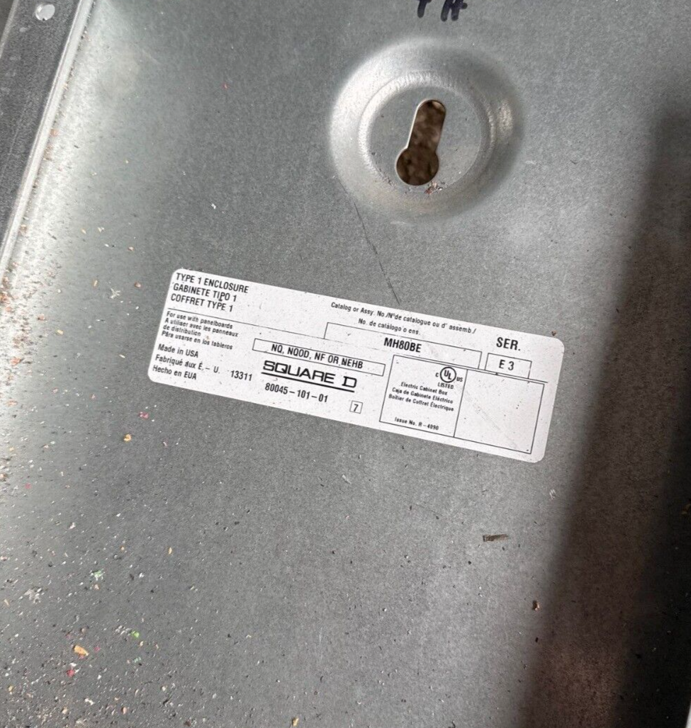 Square D NQ Panelboard 300A 208Y/120V 3PH 4W 72 Circuit Indoor Encl MLO MH80BE P630 Used