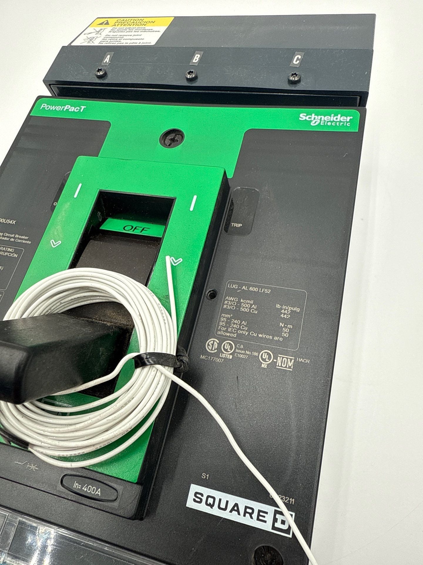 Square D LLA36400U54X I-Line Circuit Breaker 400A 3P 600V Micrologic 6.3 E New