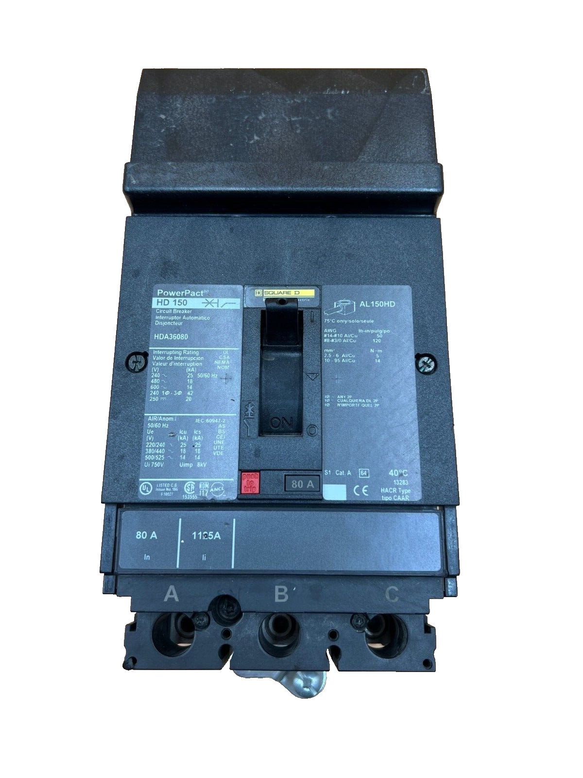 Square D HDA36080 Used