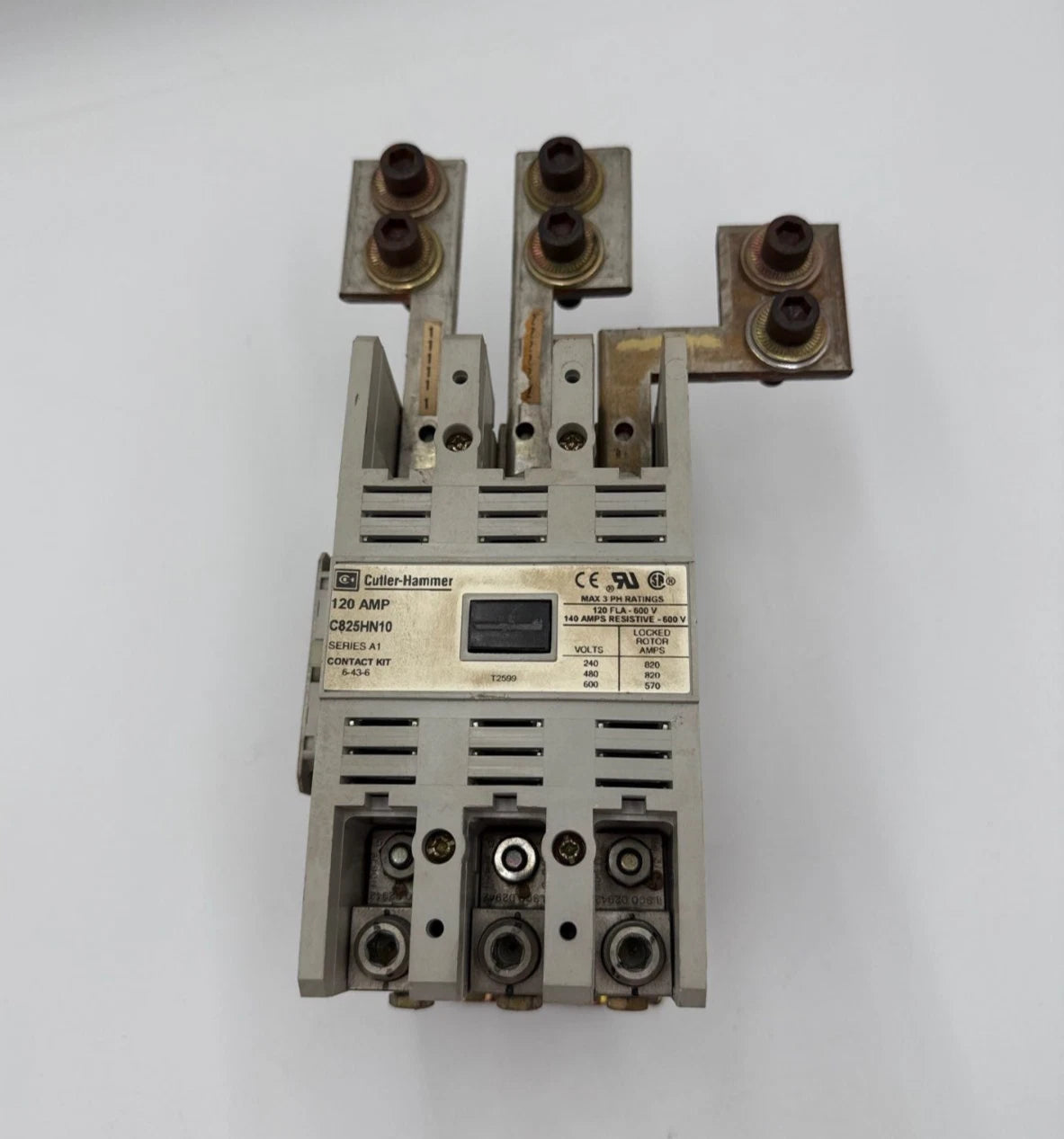 Cutler Hammer C825HN10 Contactor 140A 3P 240-600V 3PH Coil 110/120V C825HN10A Used