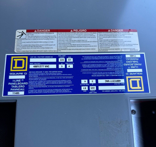 Square D I-Line Panelboard 225A 480Y/277V 3PH 4W Indoor Encl 18 Cir MCB 225 Amp P430 Used