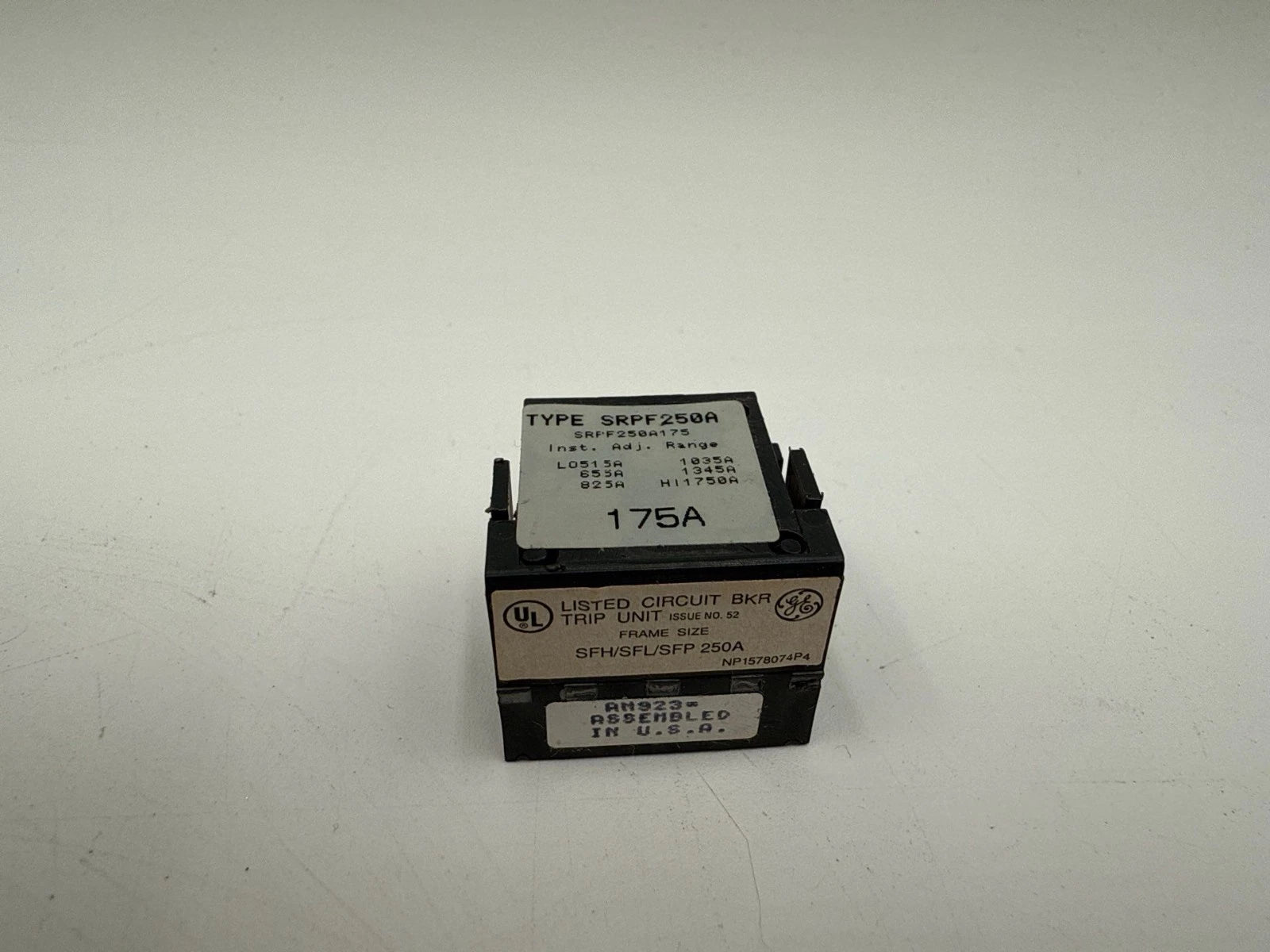 GE SRPF250A175 Rating Plug 175A SRPF250 175 Amp Frame SFDA SFHA SFLA SFPA Used