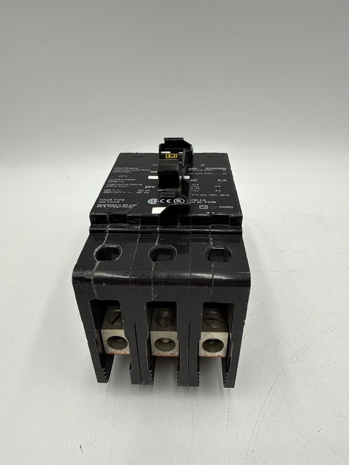 Square D EJB34080 Circuit Breaker 80A 3P 480/277V EJB Bolt On 80 Amp 3 Pole Used
