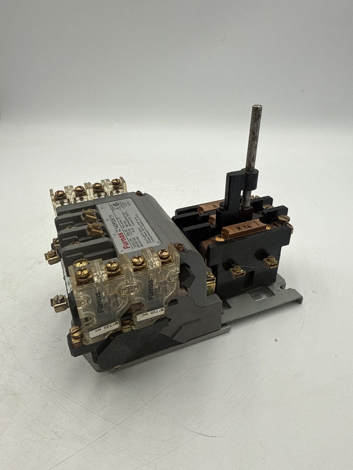 Furnas 14DP32AF71 Magnetic Starter 27A 3P 600V Size 1 Coil 110-120V Heater K36 Used