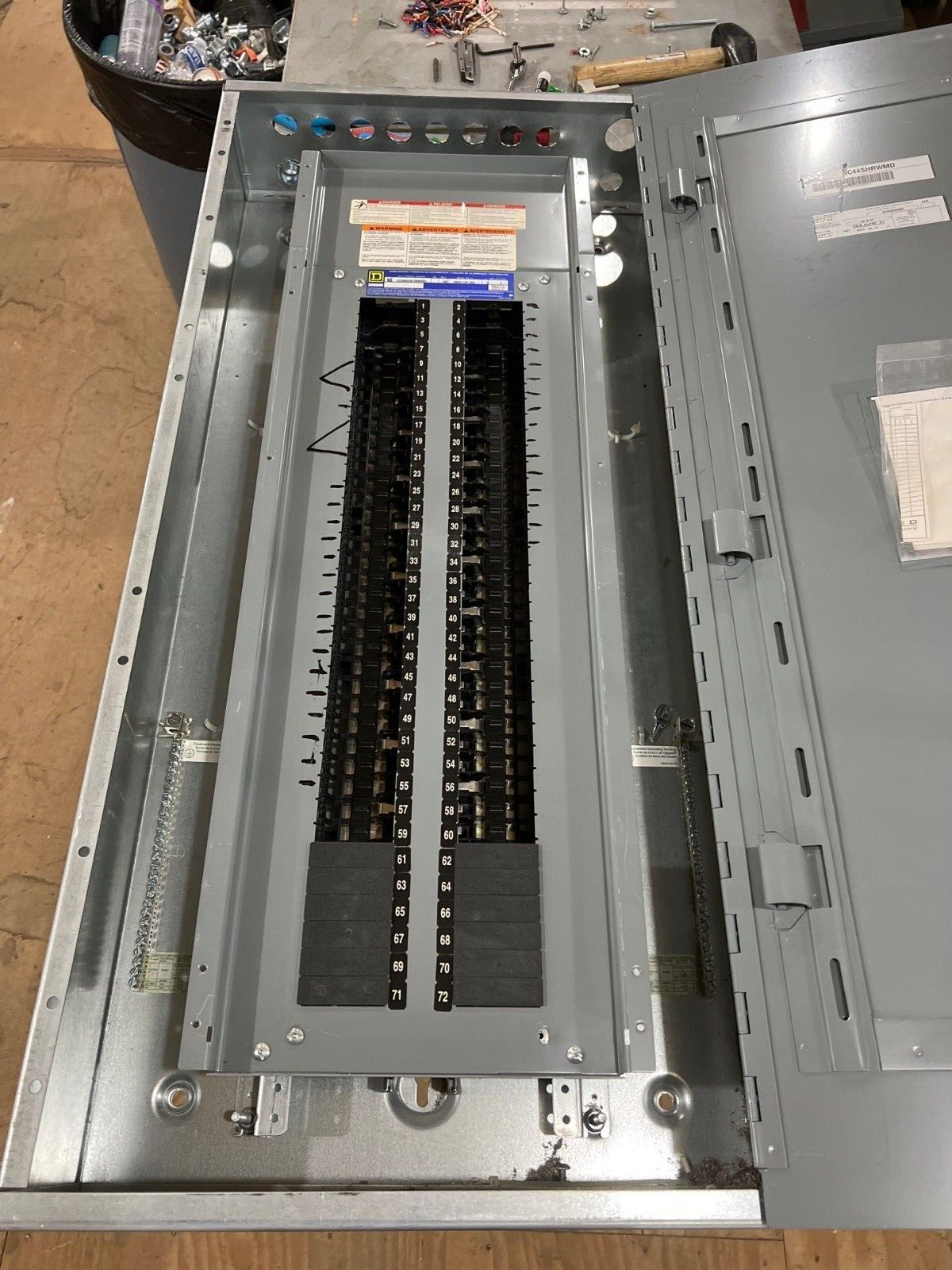 Square D NQ Panelboard 100A 208Y/120V 3PH 4W Indoor Encl 72 Circuit MLO MH44BE P623 Used